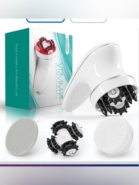 Voyor White Electric Scalp & Body Massager with Interchangeable Heads NEW